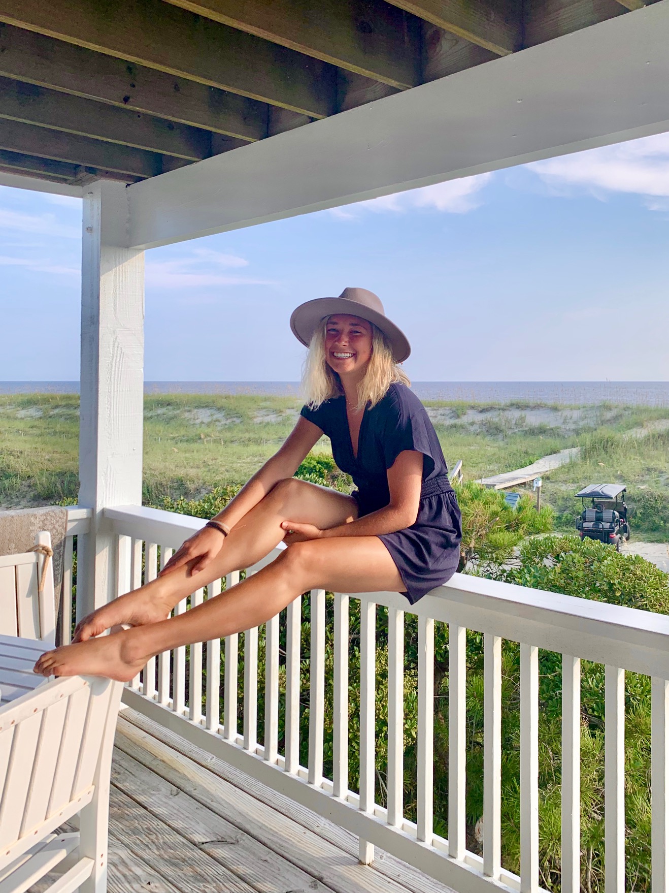 Photo of me on porch in Bald Head Island, NC